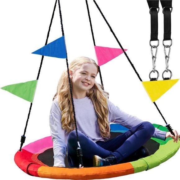 40 Inch Tree Swing Saucer Swing - 800Lb Weight Capacity, 900D Oxford Waterproof - Picture 1 of 6